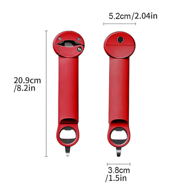 3-i-1 Multifunktionell Utdragbar Burkflasköppnare Pop Tab Öppnare Extra Flaskkapsylöppnare Red