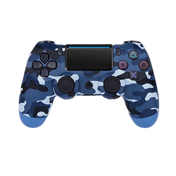 Trådløs Bluetooth P4-spilcontroller med bevægelsesvibration til pc, mobil og konsolbrug Camo Blue