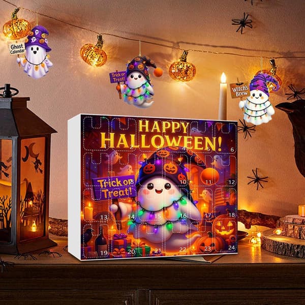 Nedräkningskalender för Halloween, 24-dagars spöke, akryl, stil E, 33x29cm
