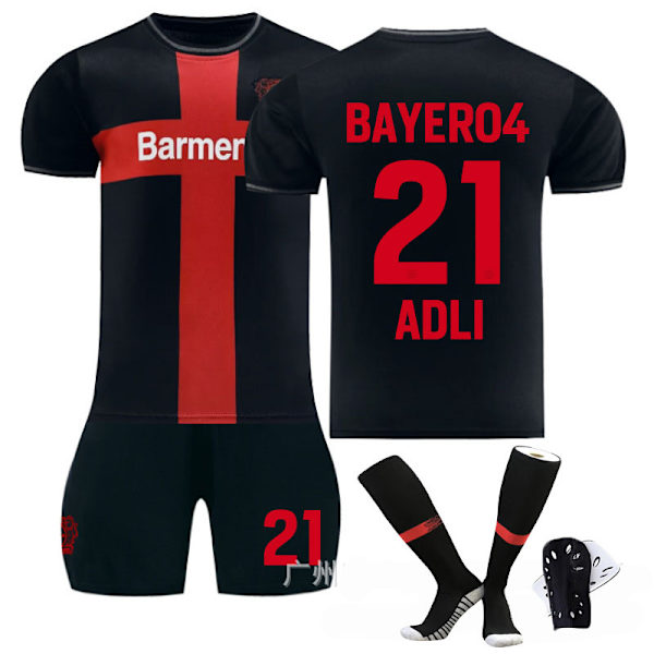 2425 Leverkusen kotipaita nro 34 Xhaka 10 Wirtz jalkapalloasu-puku-harjoituspuku-nro 21 + sukat XL(180-185cm)