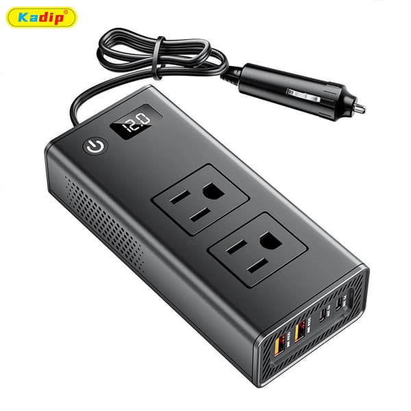 200W Bilstrømomformer 12V til 220V med sort, PD, display Black 110V M6800