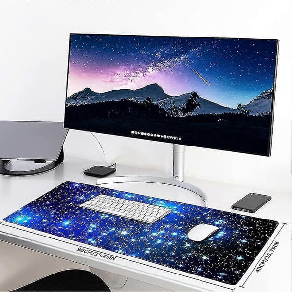 Gaming Musemåtte, Galaxy Musemåtte, 900x400 Anti-flosset Stof Musemåtte, Stor