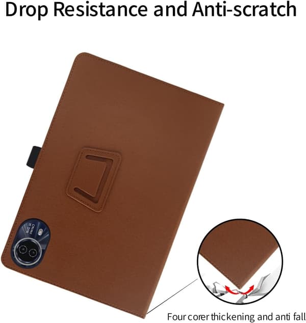 Etui til Teclast T70/Callsky-Tab Ctab 14 14\" Tablet, PU Læder, Foldbart Stativ, Blyantholder, Brun