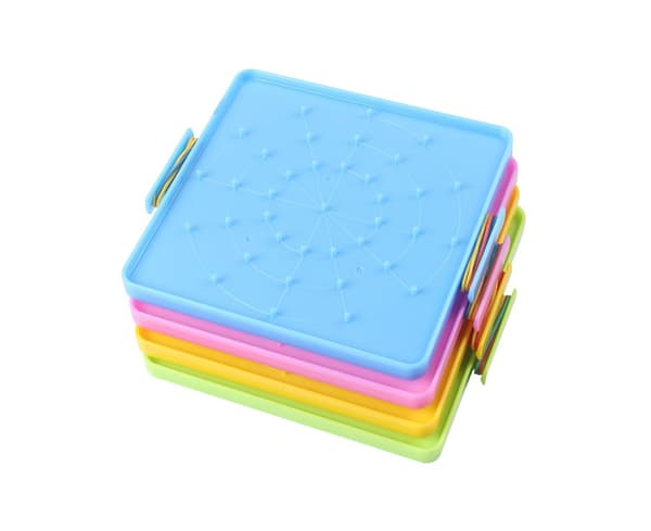 4 st 16x16cm Dubbelsidig Array Spik Geoboards Barn Utbildande Leksak Present