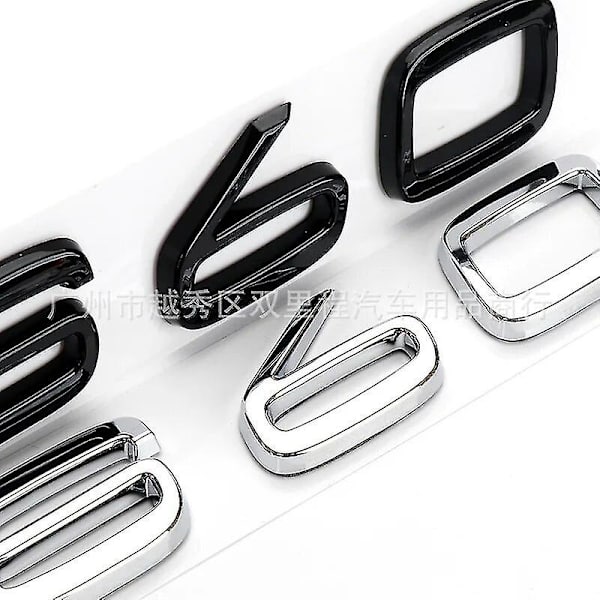 3d svarta bilkoffertbokstäver för Volvo C30 V40 V50 V60 V90 S40 S60 S80 S90 Xc40 Xc60 Xc90 Emblem Logotyp Badge Sticker Tillbehör V40 Glossy Black