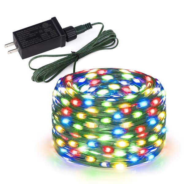 Utendørs og innendørs julelyslenke, 33 meter 300LED, varmhvit, glitrende, 8 moduser, vanntett-30M White Warm