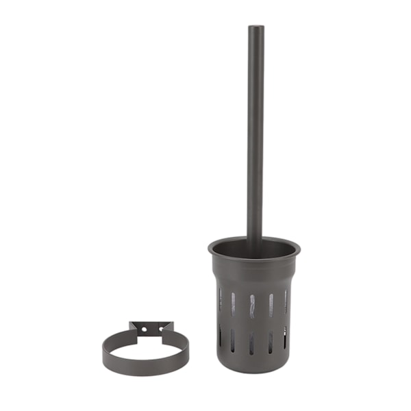 Toilebørstesæt Aluminiumlegering Rustfri Grå Toiletskrubber til Hjemmebrusebad