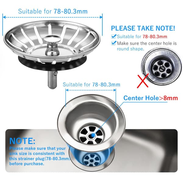 Kjøkkenvaskavløp grunt kopp vannforseglingsplugg tilbehør for servantutløp Black 78 mm-1pc