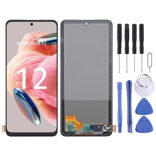Xiaomi Redmi Note 12 4G Kompatibel Ikke-fingeravtrykkversjon TFT LCD-skjermmontering-Dugt