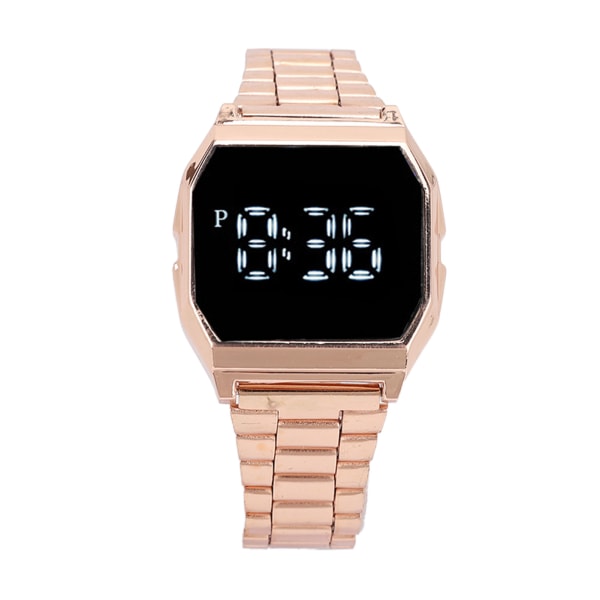 LED- watch för student Tetragonum Digital watch med viklås Alarmtid nattljusfunktion för dagligt bruk Rose Gold