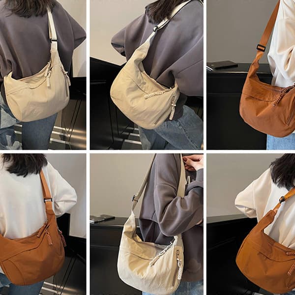 Crescent Väska Crossbody Väska Sling Väskor Plånböcker för Kvinnor Män Trendiga Slouchy Dumpling Väskor Halvmåneformad Axelväska brun Green