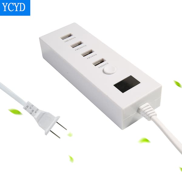 4-ports USB-oplader, EU-stik til telefoner og tablets Ceramic White