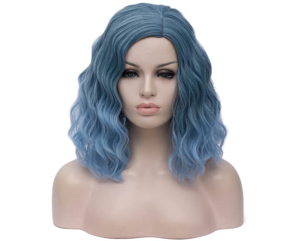 Dame Mode Gradient Instant Nudel Krøllet Medium Kort Paryk Cosplay Hårstykke - 4