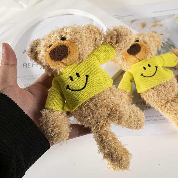 Nallepehmolelu nukke vaatetarvikkeeksi 13cm Long Fur Bear+Loop