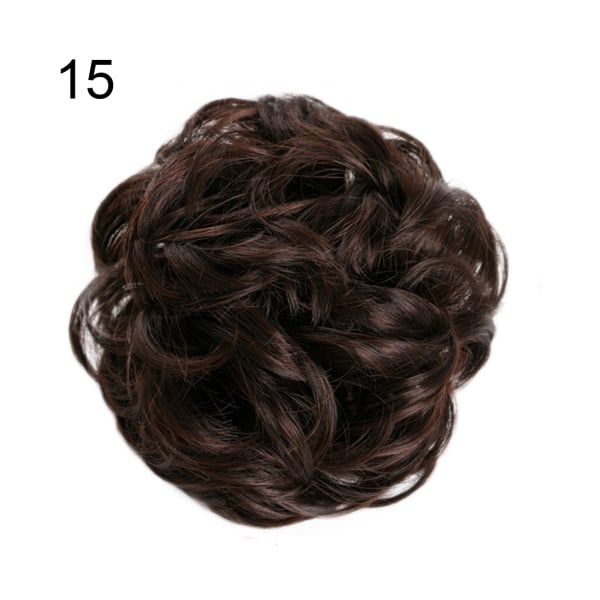 Mode Kvinnor DIY Elastisk Peruk Hårring Lockig Scrunchie Bun Hästsvans Hårstycke - 15#