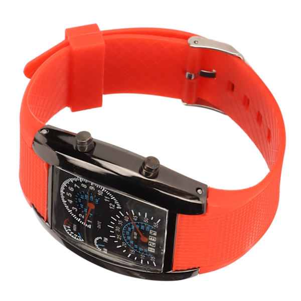 LED Elektronisk Ur Klassiske Digitale Ure Justerbart Racing Dashboard Armbåndsur Rød Rem