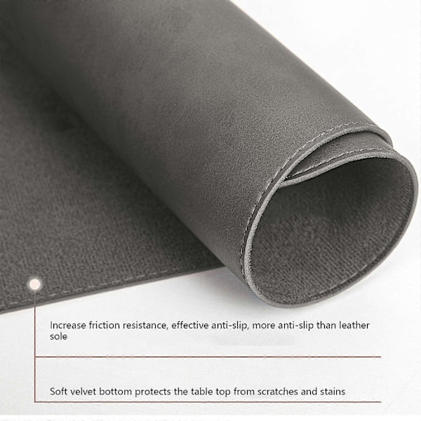 Stor Musematte Skrivebordsmatte Gaming Musematte Dark Gray
