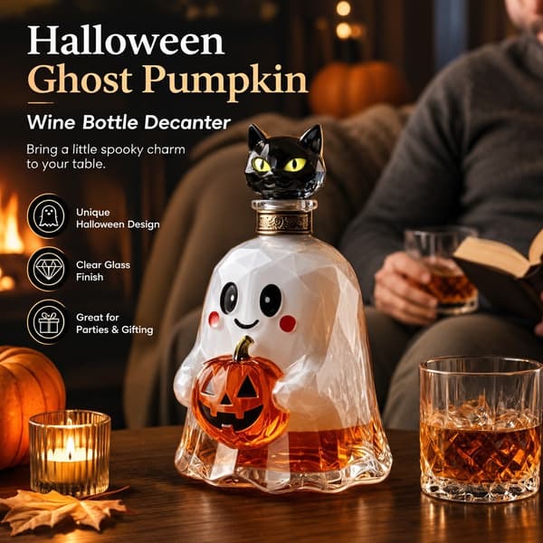 Halloween Spöke Pumpa Vinflaska, Glasdekanter, Festpresentdekoration