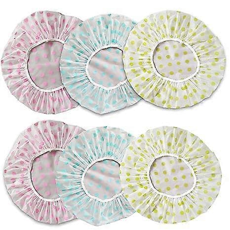 6 stk Dusjhetter Vanntett Elastisk Gjenbrukbar Badehette Vanntett EVA Plast Dusjhette