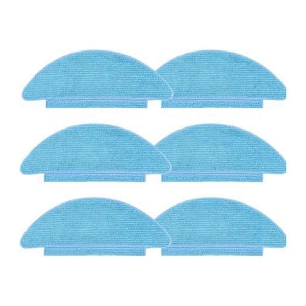 Pakke med 6 moppekluter erstatningsdeler for L9000, for SL60D, for L6 Nex, for Q6 SE robotmopp Blue