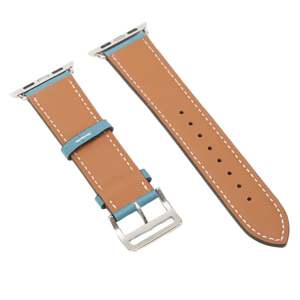 Smartwatch Läderrem Universal Smart Watch Replacement Band Rem för IWatch Series SE 8 7 6 5 4 3 2 1 38mm 40mm 41mm Blå