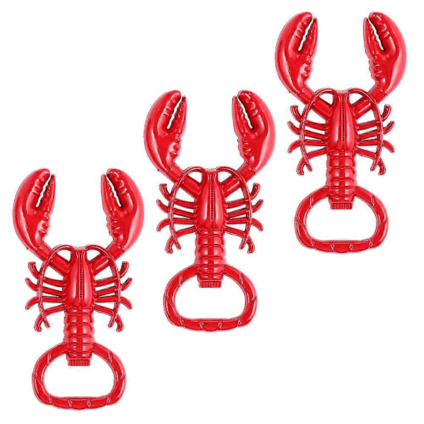 Cool Kräftformad Flasköppnare Zinklegering Multipurpose För Utomhus 3st Red 8X4.5CM