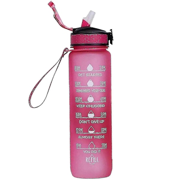 1000 ml Motivoiva Urheilujugga Aika-merkinnällä Ulkoilma Fitness-Muki Gradienttivärinen Muki Ulkoilma Jäädytetty Vesi Pullo Style 10