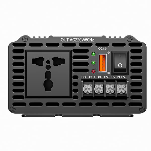 300W solcelle-strømomformer, 12V til 220V strømomformer med QC3.0