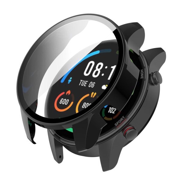 Watch Plast case med härdad film Sport Watch Screen Protector Cover svart ram