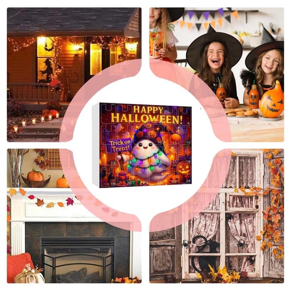 Nedräkningskalender för Halloween, 24-dagars spöke, akryl, stil E, 33x29cm