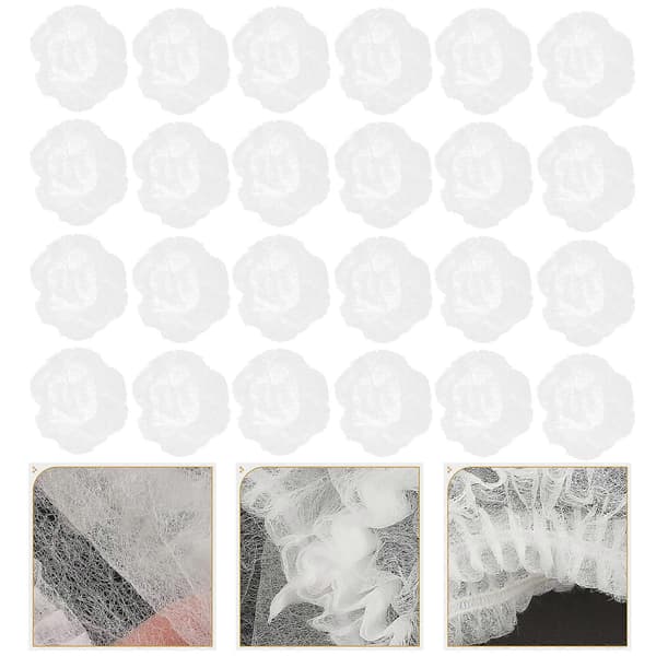 100 st Duschmössor Engångs Hårnät Andningsbara Engångsmössor Nonwoven Mössa Unisex Hattar Engångs Duschmössor White