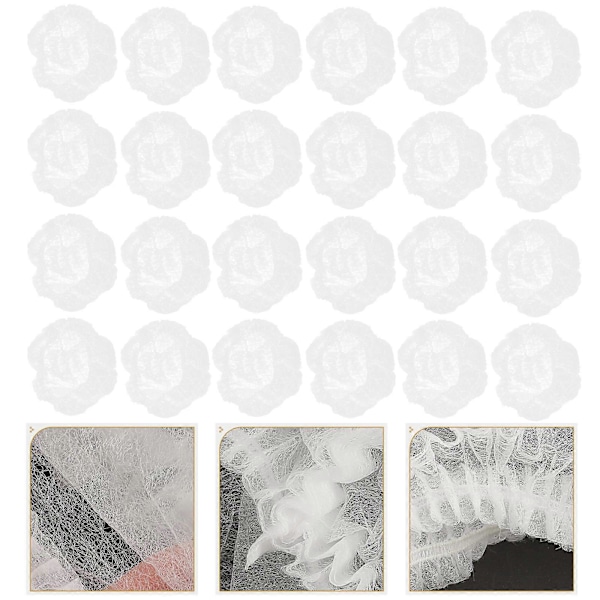 100 stk. dusjhetter, engangs hårnett, pustende engangshetter, ikke-vevd hette, unisex-hatter, engangs dusjhetter White