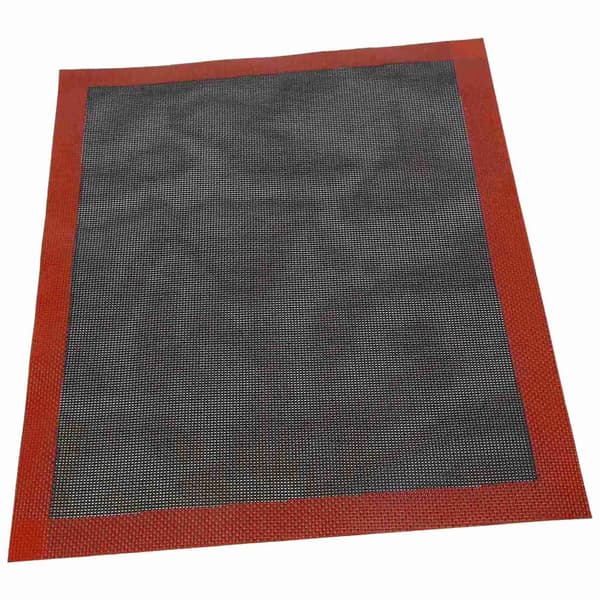 Perforerad Silikonbakmatta, Non-Stick Ugnsplåtsfoder, Svart & Röd, 40x30cm, för Kakor Bröd Makaroner