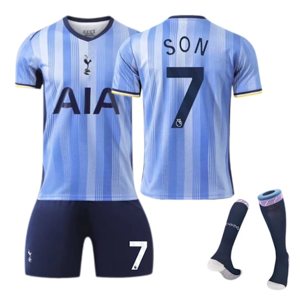24-25 Tottenham Hotspur udebanetrøje nr. 7 Son Heung-min 17 Romero fodbolduniform til børn og voksne - nr. 7 med sokker L(175-180cm)