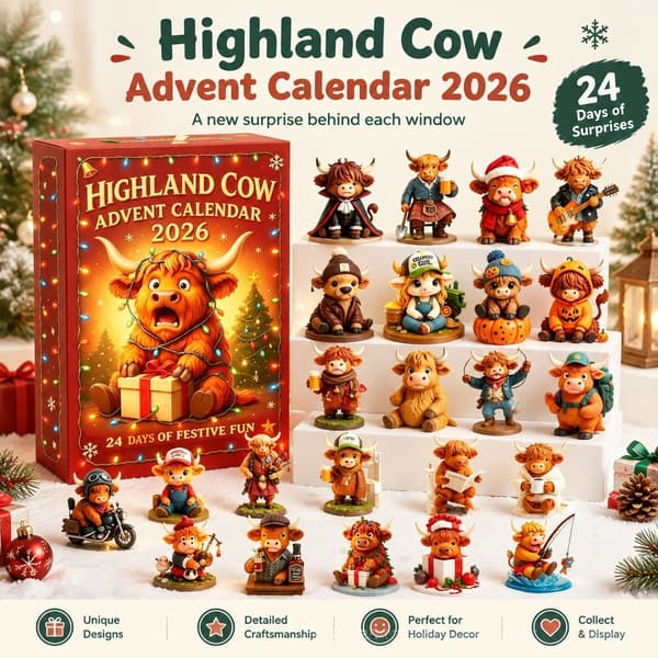 Høylandsfe Julekalender Blind Box, PVC Samlefigur, Nedtellingsgave til Jul D - Lights
