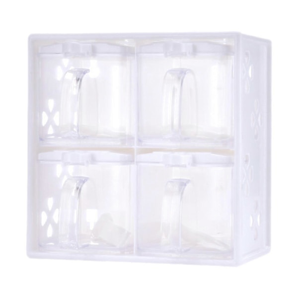 Mausteen säilytysastia 4 lokeroa Maustelaatikko mausteille Jälkiruoat Merenelävät Pinkki White 17.5cmx9cmx17.5cm
