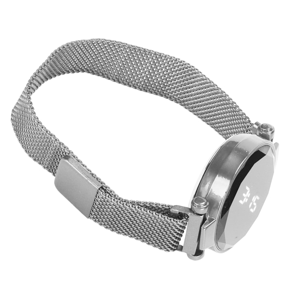 Kvinnor LED- watch LED-pekskärm Stor skärm Hållbar legering Modedesign Digital LED- watch för flickor Kvinnor Vuxen Silver