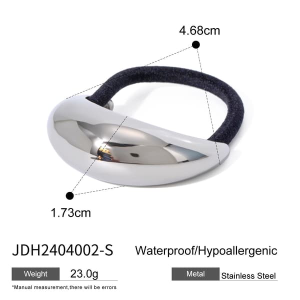 Statement Elektrobelagt Hårsløjfe i Rustfrit Stål til Hestehale-styling JDH2404002-S