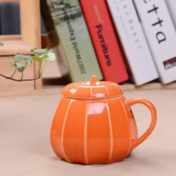 Halloween Pumpamugg, Orange Keramisk Höstkaffekopp