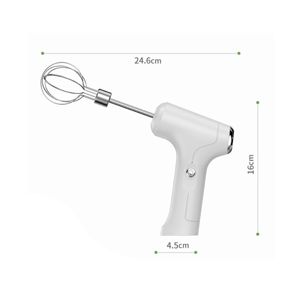 1 Sæt Praktisk Æggepisker Bærbar USB Genopladelig Håndholdt - B Hvid