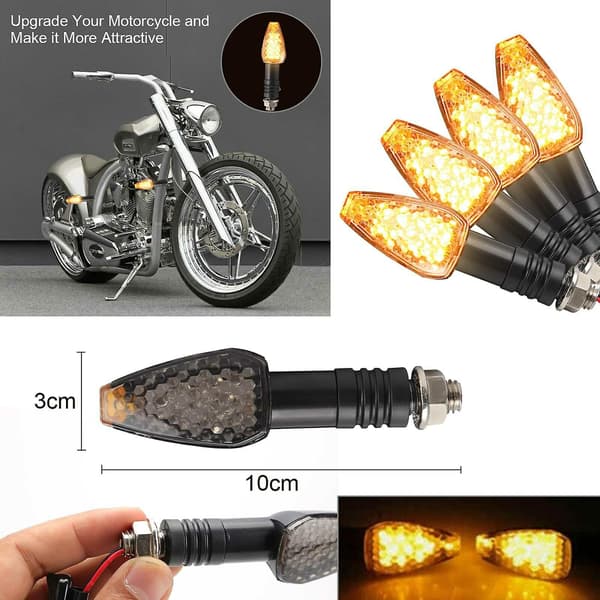 4 stk. Motorcykel Universal Blinklysindikatorlys