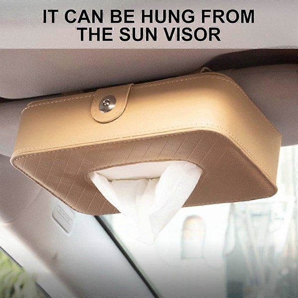 Tissuehållare Tissueboxhållare Rese-tissuebox för bil solskydd Beige