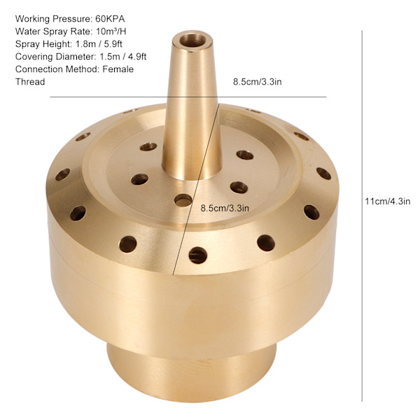 Vesilähdesuutin Sprinklerisuutin Puutarhalammen maisemakoristeluun G1‑1/2 DN40