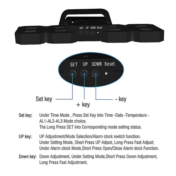 3D Digital Bordveggklokke LED Nattlys Dato Tid Alarm