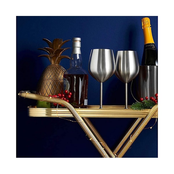 2st vinglas i rostfritt stål 520 ml okrossbar cocktailbägare