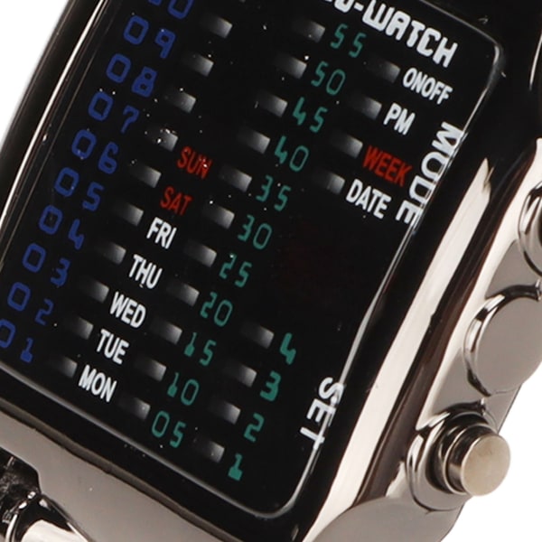 Binär watch Krabba Form Binär färgglad LED digital display Silikonrem Elektronisk watch för pojkar Herr