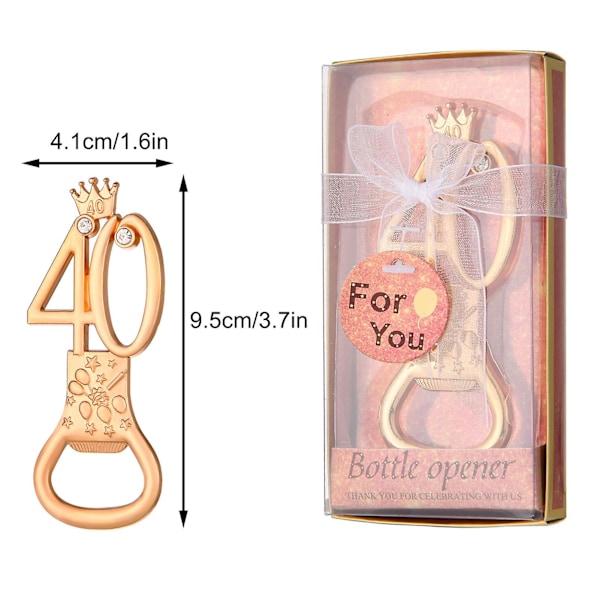 24/36 st Roséguld Tema 40:e 50:e 60:e 70:e Födelsedagen Flasköppnare Gynnas för Gyllene Bröllopsfest Gåvor Födelsedagsfest Souvenirer Festdekoration Number 40 24pcs