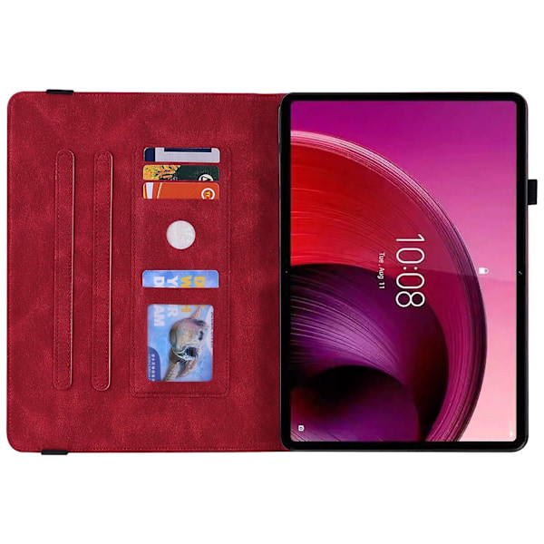 Lærnettbrettveske for Lenovo Tab M11/Xiaoxin Pad 11 2024 Red