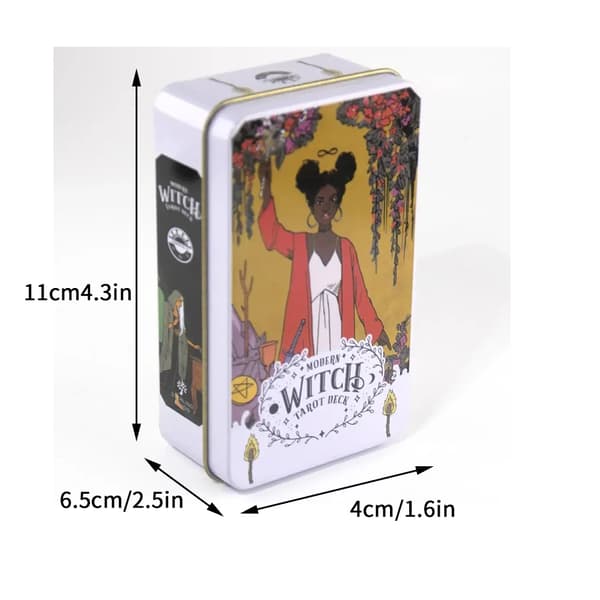 11*6,5 cm Modern Witch Tarotkortlek I Plåtask För Spådomsspel