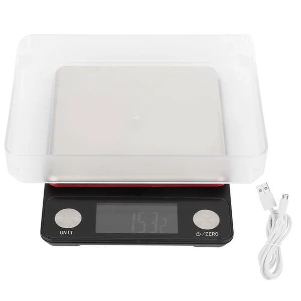 Uppladdningsbar köksvåg 5kg/0.1g, USB, Rostfritt Stål, för Matlagning & Bakning